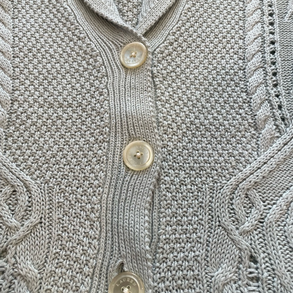 Lauren by Ralph Lauren Woven Button Down Sweater - Picture 4 of 7